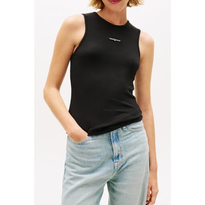 Tommy Hilfiger Tjw Slim Script Label Black Größe: XXS | Tanktops Outlet | Damen | Schwarz