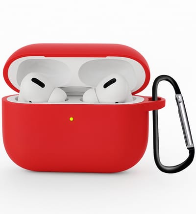 Hoesje Geschikt voor Apple Airpods Pro 3 - Siliconen Hoes met Clip - Silicone Case Cover - Rood