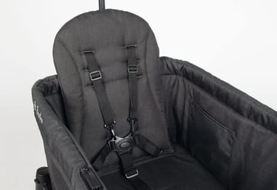 Zitje voor bolderkar - Extra zitje - Buitenactiviteiten - 5-punts riem - 3 x 32 x 48 cm - Zwart