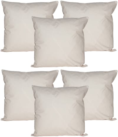 Anna's collection Buiten of tuin sier kussens - 6x - zand/beige - 45 x 45 cm - binnen/buiten - zitkussens tuinstel