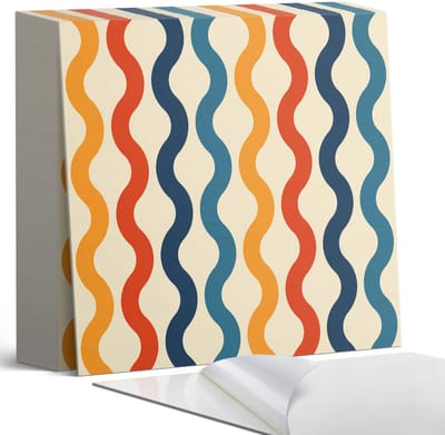 Coloray Plaktegels - Golven in een ritmisch patroon Zelfklevende Tegels - 20 cm x 20 cm - Romig Plaktegels - 20 stuks - Vierkant PVC Tegels - Plaktegels Badkamer - Plaktegels Vloer - Vinyl Tegels Zelfklevend - Wandtegel Zelfklevend
