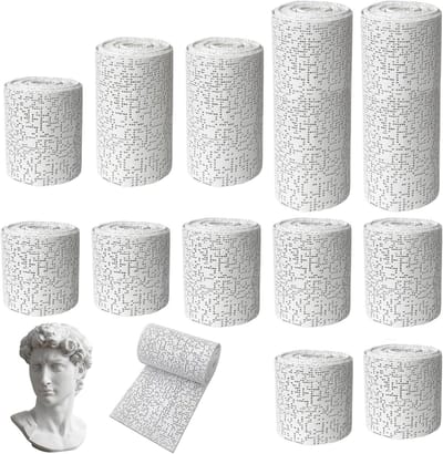 12 rollen gipsverband set voor knutselen en modelleren - gipsverbanden - afdrukbinden - babybuik gipsafdrukset - diverse formaten