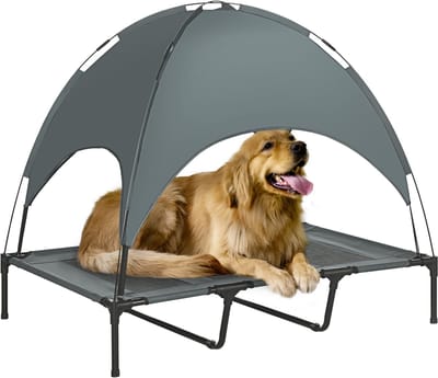 PawHut huisdierenbed - met dak - Ademend - Antislip poten