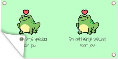 Schuttingposter Beterschap - Quote - Dieren - Opkikker - 200x100 cm - Tuindoek