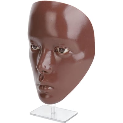 Visage d'entraînement au maquillage Réutilisable Réaliste 5D Visage complet Mannequin de maquillage en silicone avec support Noir multicolore