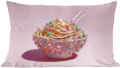 Sierkussens - Kussentjes Woonkamer - 60x40 cm - Noodles - Edelstenen - Stokjes - Roze