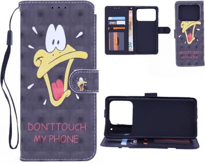 Bookcase Geschikt voor: Xiaomi Mi 11 Ultra hoesje met print - Don't Touch My Phone Duck 3D