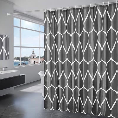 Dailygoods- Douchegordijn Waterdicht - Douchegordijn 180x200 - Douchegordijn Wasbaar - Douchegordijn Ringen - Douchegordijn Anti Schimmel - 12 Ringen Inbegrepen - Badgordijn