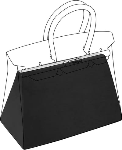 Zijden tas kusseninzet voor Birkin 20/25/30/35/40, luxe tasinzet, tasvormer en organizer, zwart