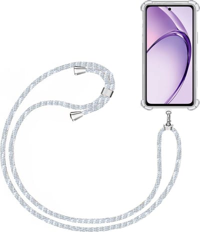 Telefoonkoord + Hoesje Geschikt voor OPPO A60 4G - Lengte Verstelbaar - Telefoonketting - Shock Proof Case - Baby Blauw