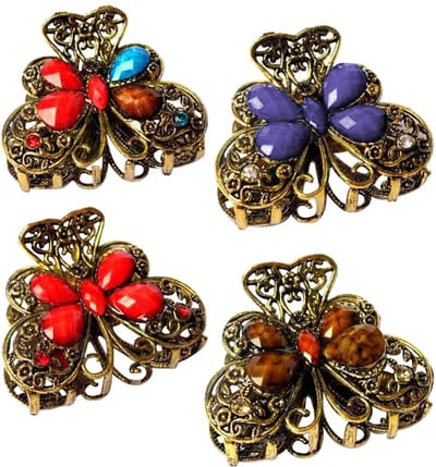 Dailygoods - 4 stuks metalen haarspelden, haarklemmen, mini-haarspelden, vintage haarspelden, kristal mini-haarspeld, voor meisjes, vrouwen, haardoe-het-zelf accessoires (4 cm)