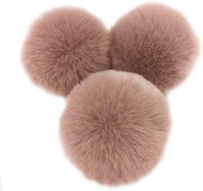 Set van 10 Pluche Pompoms van Faux Fur voor DIY Creaties, Hoeddecoratie en Sleutelhangers - Geschikt voor Vrouwen en Meisjes, Koffiekleur