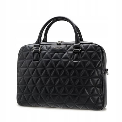 Puccini Dames Laptoptas 15'' Gekleed Zwart PU Leder