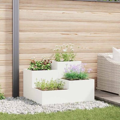 vidaXL Plantenbak Wit 80 x 80 x 60 cm Staal