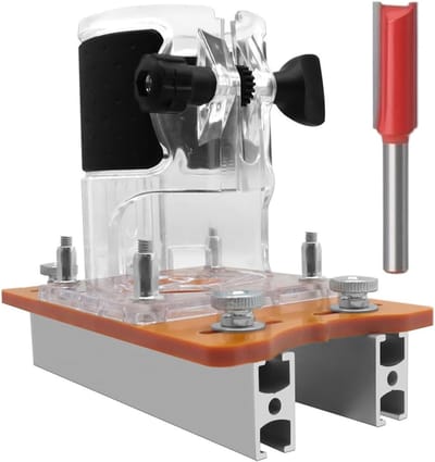 Hout Trimmer Gereedschap - Houtbewerking Hulp - Precisie Groeven Maken - 2 In 1 Verstelbaar - 16x9x14 cm - Metaal