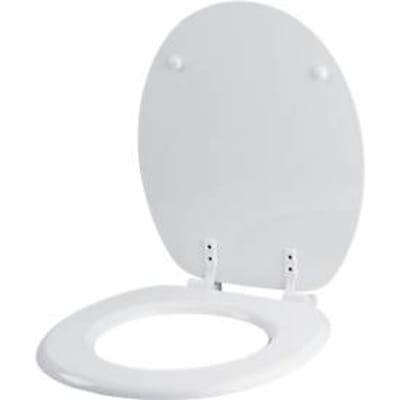 Relax" toiletzitting, L 445 x B 375 mm, kunststof scharnieren, wit