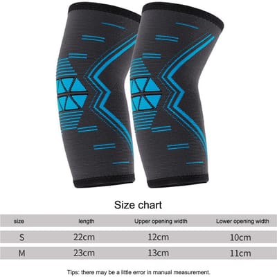 2 stuks Fitness Elleboogbrace Gebreid Nylon Ademend Elastisch Zomer Sport Elleboog Compressie Ondersteuning blue