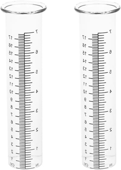 Nauwkeurige Regenmeter voor de Tuin - Set van 2 Stuks - Glazen Regenmeter voor Buiten, Tuin en Laboratorium Gebruik