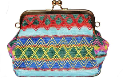 Elegante Dames Clutch van Stro voor Avonden en Strand - Handgeweven Vintage Schoudertas in Groen