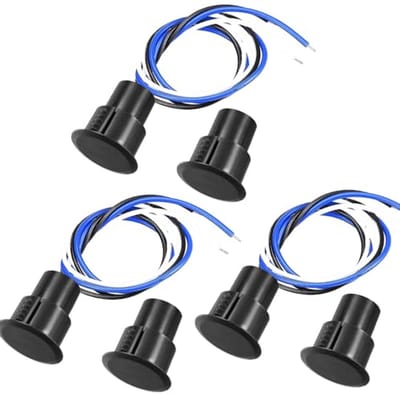 Magnetische Deurschakelaar NC + NO - 3 Draden Verzonken Veiligheidsraam Contact Sensor Alarm (Pack van 3)