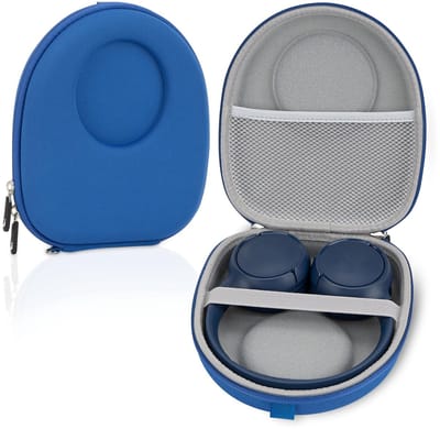 Dailygoods - Draagtas voor hoofdtelefoon - Beschermende harde reistas - Blauw - Opladeropslag voor headsets