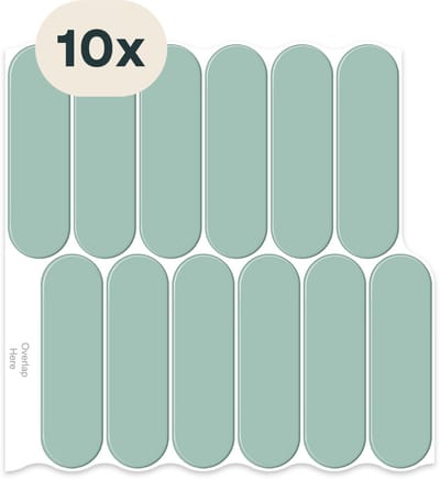 Solusia Zelfklevende Plaktegels Groen – 10 Luxe Plaktegels voor Wand – Waterdichte Wandpanelen voor Keuken, Badkamer en Toilet – 25,4 x 25,4 cm – Makkelijk aan te brengen - Tegeltjes Tegelstickers Ovaal