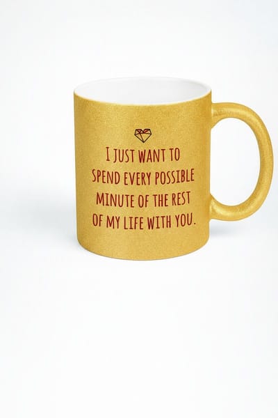 Gouden Glitter Liefdesmok - Romantische Boodschap 'Spend Every Minute' - Cadeau voor Geliefde
