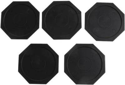 Airhockey Pucks - Vervangende schijven - Thuisspellen spelen - Duurzaam kunststof - 5 stuks 63 mm - Zwart