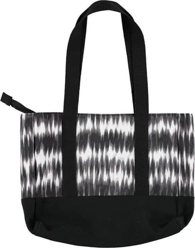 Sarlini Strandtas met tie-dye print zwart/wit