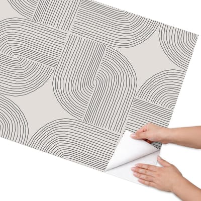 Coloray Meubel Wrap Folie - Romig Meubelfolie - 75x150 cm - Decoratiefolie Zelfklevend Moderne geometrie - Meubelfolie Zelfklevend - Minimalist Meubelfolie - Wrapfolie Keuken - Wanddecoratie - Achtergronden en patronen
