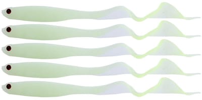 Dailygoods- Swimbait 5 Stuks 13 cm - Kunstmatige Vis Aas - Lichtgevend - PVC - Krullende Staart - Voor Roofvis - Visaas