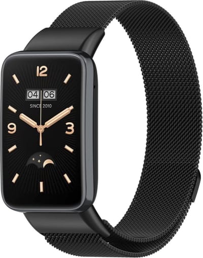 By Qubix - Milanese bandje - Zwart - Geschikt voor Xiaomi Smart Band 7 Pro / Mi Band 7 Pro bandje