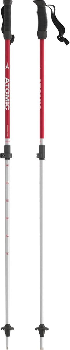 Telescopische Stokken - Ski Stokken - Alpineskiën - Verstelbare Lengte - NS - Rood Zilver
