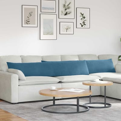 vidaXL - Zitkussens - 2 - pcs - Blauw - 200 - x - 40 - cm - Corduroy - stof