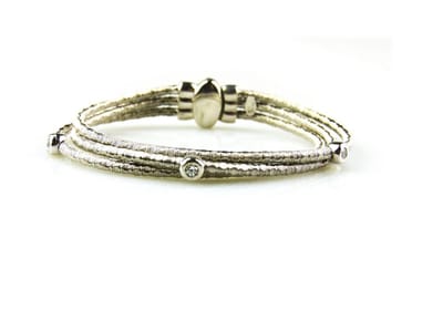 model Umi armband in zilver 3 rijen gezet met cubic zirconia