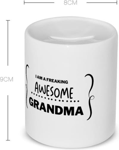 Akyol - i am a freaking awesome grandma Spaarpot - Oma - geweldige oma - liefste oma - verjaardag - cadeau - kado - bedankje - geschenk - 350 ML inhoud