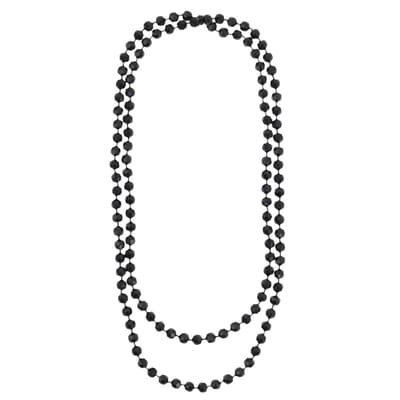 Behave – Ketting – Zwart – Lange Facet Parelketting – 120 cm – Elegant – Vintage