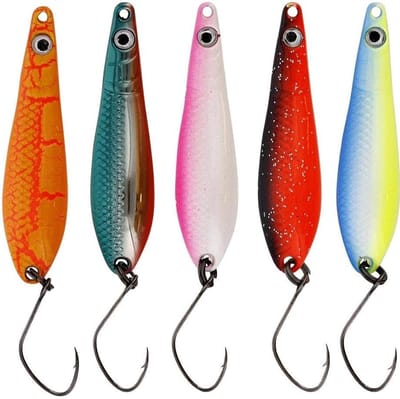 Forel Lepel Set - Kunstaas Vissen - Vissen Vangen - Gepoedercoat Oppervlak - 5 Stuks 3.5g - Multicolor