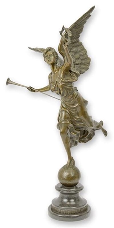 Niké van Samothrake - Bronzen Beeld - Godin van de overwinning - Kunst Sculptuur - Brons Decoratie - 39x39x66