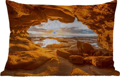 Buitenkussens - Tuin - Grot - Zee - Horizon - Zonsondergang - 50x30 cm