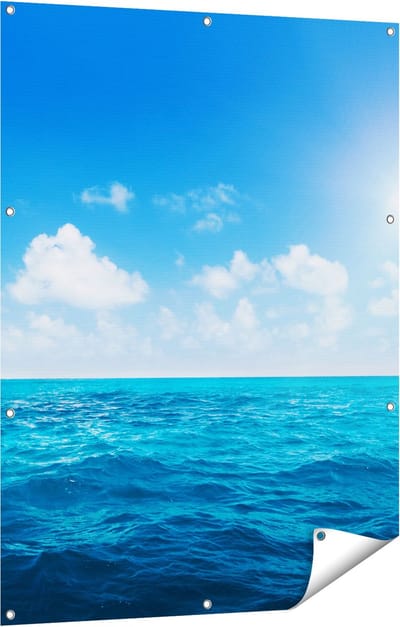 Gards Tuinposter Water Midden op Zee met Zonneschijn - 90x120 cm - Tuindoek - Tuindecoratie - Wanddecoratie buiten - Tuinschilderij