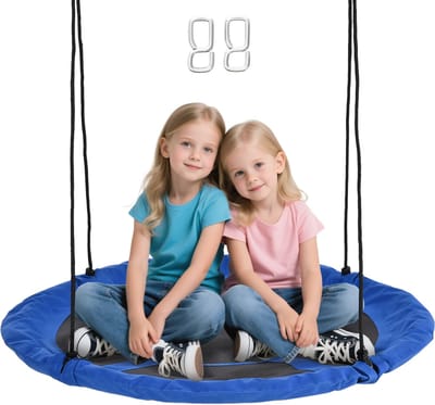 Outsunny Nestschommel weerbestendig rond - Schommel - Tuinschommel - Schommelnest - Blauw