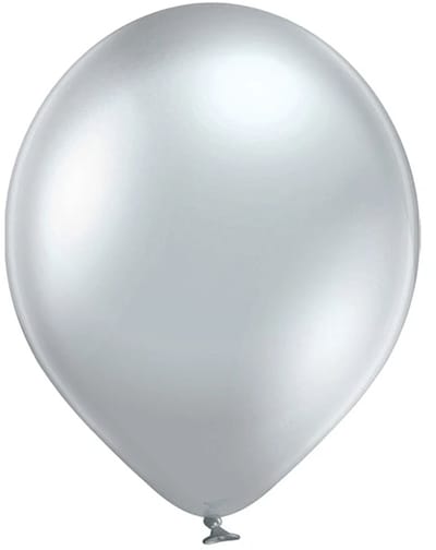 Ballonnen - Luxe - Glanzend zilver - Metallic - 30cm - 100st.