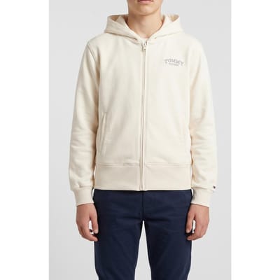 Tommy Hilfiger Girls High Rib Hem Zip Through Hoodie Ancient White Taglia: 16 | Abbigliamento Sportivo Outlet | kids | Bianco