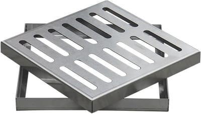 Afvoerdeksel Roestvrijstaal - Gootrooster Deksel - Water Afvoeren - Puin Blocker - 35x35 cm - Zilverkleurig