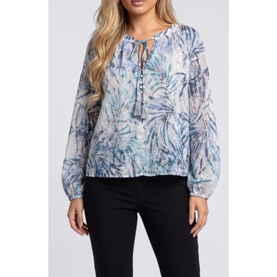 GUESS  Eco Ls Danièle Embro Top Fiji Palm Print Größe: M | Longsleeves Outlet | Damen