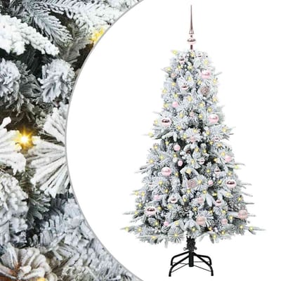 vidaXL - Kunstmatige - Hinged - Kerstboom - met - 150 - LED - Wit - 150 - cm - PE - en - PVC