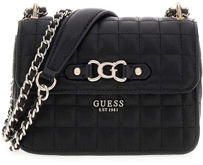 GUESS schoudertas avondtas Nadira Mini Convertible Xbody Flap Bag Black zwart