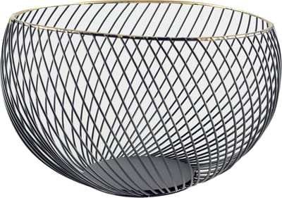 Aulica - Draadmand - Zwart - Goud - 22,5x22,5x14,5 cm