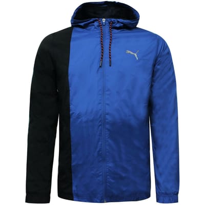 Puma Heren Collective Woven Jacket Capuchon Windjack Blauw Zwart 518384 02